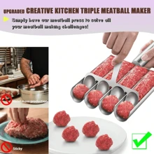 1 pezzo Strumento per formare le polpette, in acciaio inox 304, pressatrice per polpette manuale antiaderente, set per polpette e falafel in acciaio inox - antiaderente, utensile da cucina multifunzione per formare polpette, impasto e palline di riso sorbetto, dalla forma perfetta, strumenti per la cucina di casa