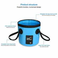 NetHong 12L/20L Collapsible Folding Bucket Beach Camping Fishing Portable Bag Waterproof - Blue - View 5