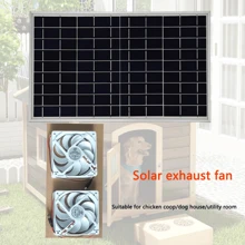 6.5W/10W Solar Panel Exhaust Fan Mini Ventilator Portable Solar Panel Powered Fan Air Extractor For Dog Chicken Pet House RV Greenhouse Fan Solar Panel Charging