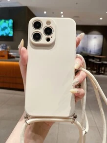 Schlüsselanhänger, Schlüsselband 1 Stück beige Zauberwürfel quadratische Handyhülle + Seil, stoßfest kompatibel mit Apple/Redmi/VIVO/OPPO