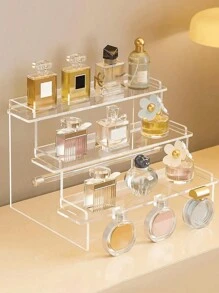1 pezzo Portaoggetti cosmetici in acrilico, scaffale espositore multistrato per conservare e esporre profumi, prodotti per la cura della pelle, giocattoli, bambole, articoli per il make-up, struttura piramidale rinforzata e resistente, adatto per soggiorno, bagno, camera da letto, decorazione per la casa, cupcake, esposizione e sistemazione di spezie da cucina