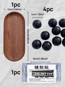 1 套精致省钱 DIY 椭圆形木制托盘收纳套装(6 件),含 1 个乌木托盘、4 个精致黑色亚克力 3 厘米珠子和 1 个免钉胶,适用于珠宝收纳、桌面展示以及盛放奶酪、甜点、小吃、面包、水果和开胃菜,非常适合客厅、浴室、床上早餐、家居装饰桌面收纳、浴室托盘、节日娱乐和女性日常使用收纳整理器旅行必需品返校宿舍收纳 - 彩色 - 查看 3