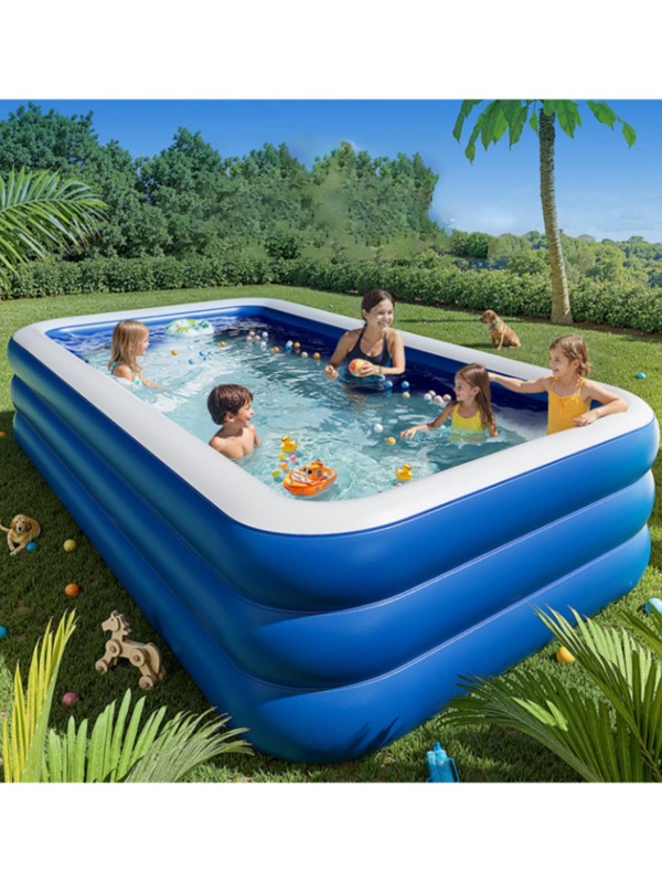 PVC Inflatable Swimming Pool, Outdoor Large Family Pool, Thickened Plastic Ocean Ball Swimming Pool