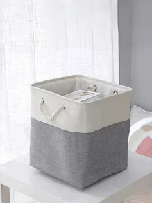 Storage Basket - Fabric Cube Organizer Basket For Bookshelf, Closet, Home Decor, Gift, Small Items, School Supplies, Misc Storage, Gray Medium Size