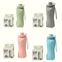 In Stock Silicone Collapsible Portable Water Bottle, Outdoor Sports Water Cup, Creative Gift Straw Cup