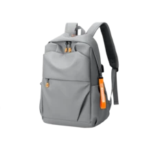 Large Capacity Men's Backpack, Business Casual Commuter Laptop Bag, College Student Schoolbag, Travel Rucksack Travel Bag - Light Grey - View 12