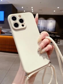 Schlüsselanhänger, Schlüsselband 1 Stück beige Zauberwürfel quadratische Handyhülle + Seil, stoßfest kompatibel mit Apple/Redmi/VIVO/OPPO