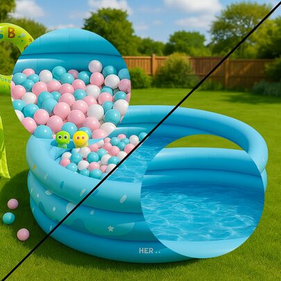 Piscina Inflável Infantil 220L Formato Donuts Rosa ou Azul – Brinquedo de Verão para Jardim, Praia e Quintal