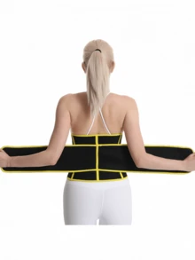 1pc, New Outdoor Sports And Fitness Belt For Spring And Summer, Palace Women's Waist Belt, Double Layered Strengthening Restraint Belt, Waist Belt, Perfect For Daily Fitness Training, Yoga Pilates Gym Accessories Lumbar Girdles - Yellow - View 6