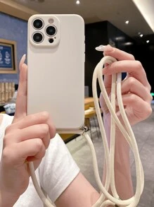 Schlüsselanhänger, Schlüsselband 1 Stück beige Zauberwürfel quadratische Handyhülle + Seil, stoßfest kompatibel mit Apple/Redmi/VIVO/OPPO