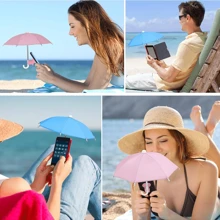 Paraguas de protección UV para teléfono - Paraguas para teléfono contra el sol con soporte de ventosa, soporte de ventosa ajustable para teléfono tipo cerdo, cubierta de sombra compatible con iPhone, teléfonos Android, regalo para cumpleaños, familia, amigos, para verano, vacaciones, playa, soporte para teléfono, accesorios para teléfono compatible con iPhone, teléfonos Android, regalo para cumpleaños, familia, amigos, para verano, vacaciones, playa