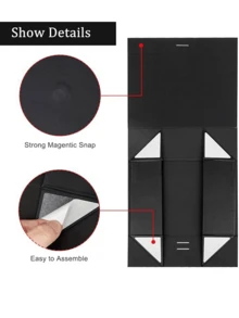 2pcs Folding Gift Box, Gift Packaging Box, Universal Holiday Gift Box For Family & Friends - 2pcs Black - View 3