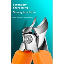 Angled Nail Scissors, Wide Nail Scissors, Super Sharp, Toenail Scissors, About 9.5cm (3.7in) Professional German Thick Nail Scissors, Unisex, Suitable For Pregnant Women, With Storage Cover