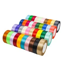 1pc 25 Yards X 2.5cm Wide Colorful Satin Ribbon Gift Wrapping Ribbon, Wedding Decorating, Baking Supplies - Multicolor - View 3
