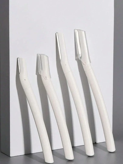 4-delars högkvalitativt ögonbrynsrakhyvelset med skydd, lämplig för nybörjare, män och kvinnor, skönhetsverktygssats, mikroblad, reptålig, för kommersiellt och hemmabruk