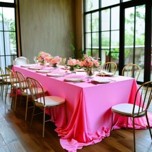 1 pezzo Tovaglia rettangolare grande blu/rosa in spandex - Disegno aderente, adatta per matrimoni, feste e banchetti | Lavabile in lavatrice e a mano | Decorazione riutilizzabile per eventi, adatta per più ospiti, decorazione per matrimoni