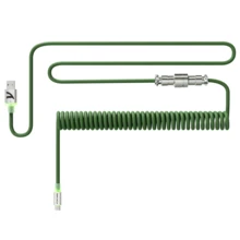 ATTACK SHARK C01 超长螺旋 USB-C 转 A 机械键盘连接线，RGB 灯效插头，双层编织游戏线，带可拆卸金属航空插头，适用于主流游戏主机、键盘和鼠标 - 彩色 - 查看 11