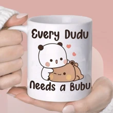 1 pièce Tasse à café en céramique Bubu Dudu - 11 oz, tasse de fantaisie réutilisable, lavable en machine. Conception d'ours "Love Forever", cadeau parfait pour les couples, tasse de Pâques pour épouse, époux, Noël, Saint-Valentin, anniversaire et cadeaux de vacances, tasse à thé, petit ami et petite amie, ustensiles de boisson d'été et d'hiver, parfait pour femme, sœur, amie, patron, employé, collègue, grande tasse de bureau, retour à l'école