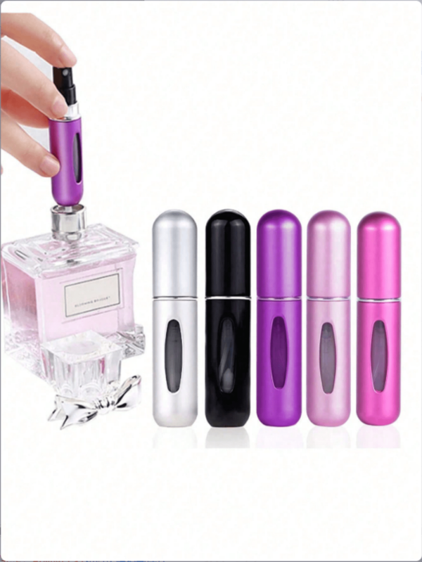 3pcs /5pcs Travel Mini Perfume Refillable Atomizer Container, Portable Perfume Scent Pump Case Fragrance Empty Spray Bottle For Traveling And Outgoing, Gifts For Girls Women Mom Back To School