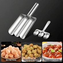 1 pezzo Strumento per formare le polpette, in acciaio inox 304, pressatrice per polpette manuale antiaderente, set per polpette e falafel in acciaio inox - antiaderente, utensile da cucina multifunzione per formare polpette, impasto e palline di riso sorbetto, dalla forma perfetta, strumenti per la cucina di casa