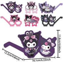 Sanrio Birthday Party Glasses Prop Set - Hello Kitty, My Melody, Kuromi-Themed Paper Photoboot Eyewear Decorations, No Feathers For Seasonal Holiday Parties