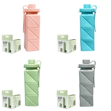 In Stock Silicone Collapsible Portable Water Bottle, Outdoor Sports Water Cup, Creative Gift Straw Cup