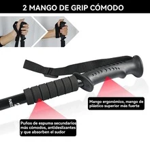 2 Piezas Bastones de Trekking, con Accesorios Todoterreno, Bastón para Caminar Ultraligeros,Fuerte y Ligero,Aleación de Aluminio Alta Resistencia,Adecuado para Montañismo,Senderismo (65-135CM) - Negro - Ver 5
