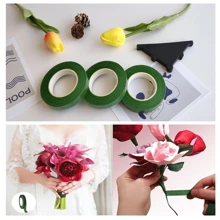 5pcs/1pc Green Floral Stem Wrap Tape, Artificial Flower Self-Adhesive Floral Tapes, Florist Green Ribbon, DIY Wedding Flower Supply, For Bouquet Stem Wrap And Floral Crafts, Wedding Bouquet