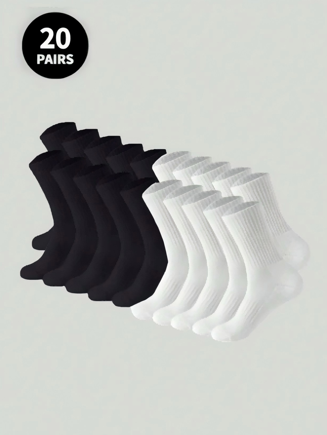 1/5/10/20/30 Pairs Versatile Solid Striped Odor-Resistant Moisture Wicking Sports Socks