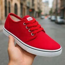 Tenis urbano lona estampado flores Confort Básico Tela  ANUDADO  para uso sport  Oficina o Casa  en Primavera verano - Rojo - Ver 1