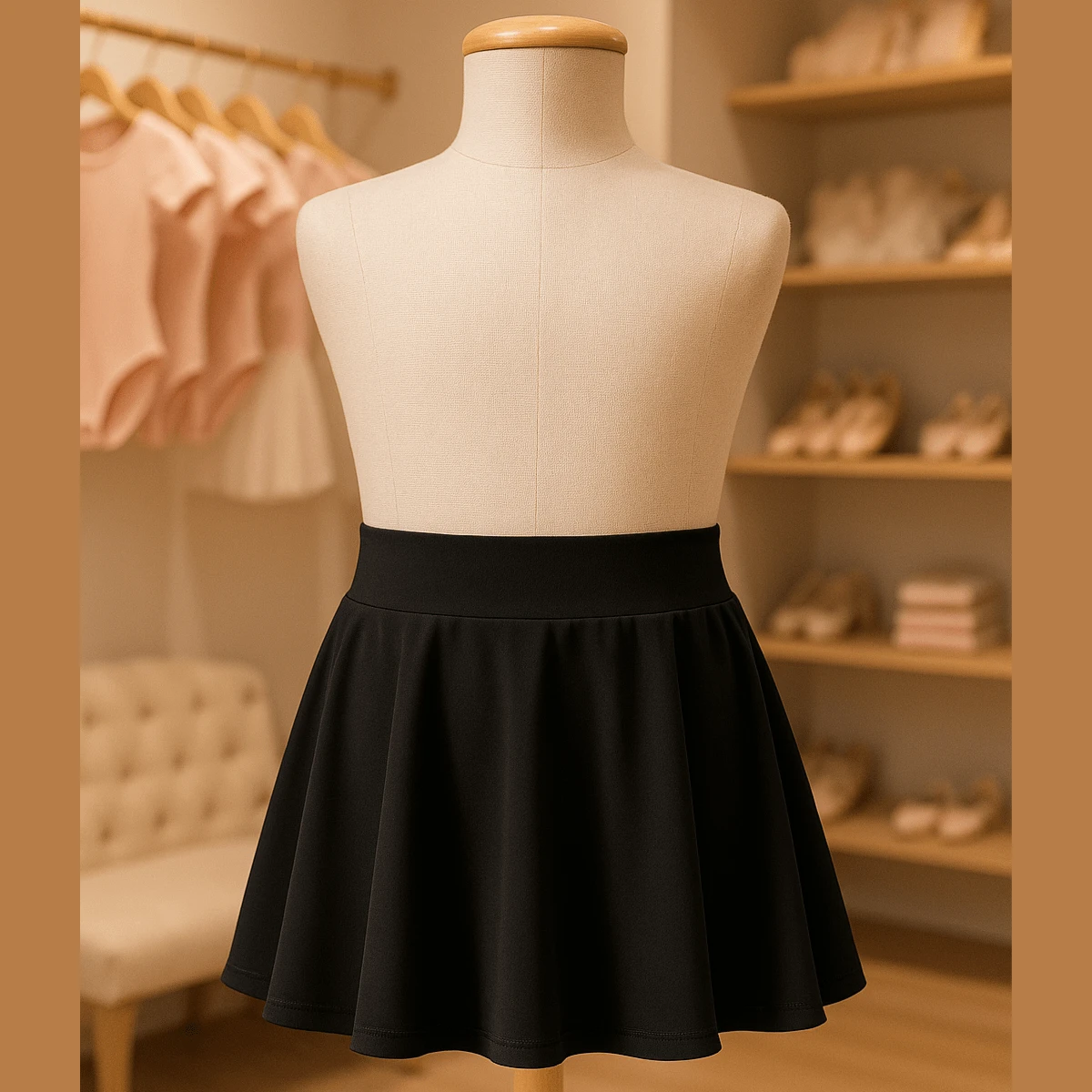 Ballet Skirt With Waistband For Children And Youth Ballet Dance In Pink And Black - Negro - Ver 1