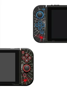 1pc Dark Gothic Style Red Spider Web Pattern Compatible With Switch2/Switch NS/Switch OLED Gaming Console Protective Case, New Generation, Black, Spider & Web Elements, TPU Soft Shell, Universal Gamepad Protective Cover, Switch Controller Protective Case, Switch Gaming Accessories, Anti-Drop, Anti-Slip, Scratch-Resistant, Stylish - Multicolor - View 3