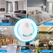 1pc Ultrasonic Pest Repeller, Smart Dual Frequency Pest Control Device, 360° Coverage, Low Power Consumption, Silent, Scanning, Auto Tuning, Enhanced Ultrasound Chip Stimulation, Faster And Stronger Pest Control, Suitable For Home, Kitchen, Office, Hotel, Warehouse, Effective Indoor Pest Elimination, Mosquito & Rodent Repeller