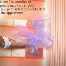 1 pieza de mariposa artificial gigante de gasa multicolor, semitransparente, para decoración de bodas, manualidades DIY, fiestas, celebraciones, decoración del hogar y regalos festivos