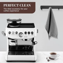 Alfombra para café apta para Breville 870/880, felpudo antideslizante para espresso, estación de compactación para accesorios de máquina de espresso, alfombrilla de silicona, resistente al calor e impermeable, 11 in X 9.25 in, color negro vuelta al colegio