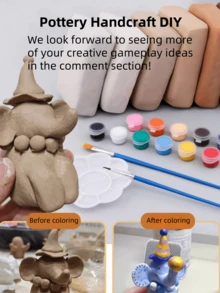 500g/Pack Air Dry Clay Set, Pottery Sculpture DIY Craft Kit, 5 Colors Available, Suitable For Clay Art Teaching Materials,Back To School,School Supplies