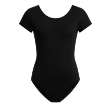 Short Sleeve Ballet Leotard Ballet Dance For Children And Youth Pink, Black, White, Lilac And Light Blue - màu đen - Xem 2