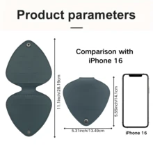 心形吉他拨片收纳袋 - 大型心形设计收纳盒可容纳 32 个吉他拨片，方便携带，优质皮革吉他拨片收纳袋