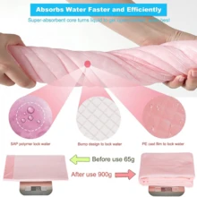 50pcs Super Absorbent Dog Cat Disposable Diaper Thick Deodorant Puppy Pet Urine Diaper Pad Water Absorption Breathable Pet Mat (Pink) - 粉色 - 查看 5