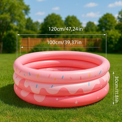 Piscina Inflável Infantil 220L Formato Donuts Rosa ou Azul – Brinquedo de Verão para Jardim, Praia e Quintal