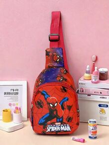 Spider-Man Children's Bag Boys And Girls Fashion Cartoon Coin Purse Crossbody Bag Outdoor Casual Small Backpack Chest Bag For Lipstick, Brush, Skincare, Mobile Phone, Coin, Small Items