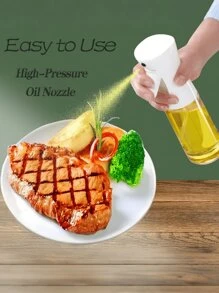 1 pezzo di spruzzatore di olio ergonomico per cucina - in plastica durevole, design rettangolare con corpo nero e trasparente, ideale per insalata, frittura, cottura e griglia, dispenser di olio, articoli essenziali per la cottura | Cucina moderna (colore casuale)