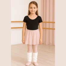 Children's Cotton Ballet Dance Leggings | Baby Pink, Light Blue, White, Black, Navy Blue, Red, Lilac, Gray And Pink - 白色 - 查看 4