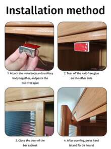 Invisible Magnetic Door Closure - Strong Adsorption, No Drilling Required, Seamless Release - Suitable For Cabinets, Wardrobes, Sliding Doors - Home Improvement Hardware, Easy Installation, Compact And Efficient Design - 2 Pieces, Silver - Multicolor - View 4