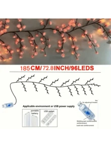 1pc 2.3m-144LED Cherry Blossom Tree Vine Light - 8 Flashing Modes, USB Powered, Flexible Bendable, Suitable For Home Decor, Living Room, Fantasy Garden, Bedroom Decoration, Wall Decor, Yard, Holiday Party, Game Room, Office - Multicolor - View 11