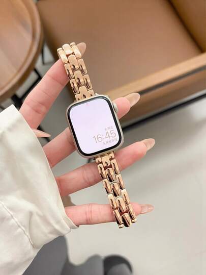 1 chiếc dây đeo đồng hồ bằng thép không gỉ chống oxy hóa, có thể điều chỉnh, màu vàng hồng, tương thích với Apple Watch 38mm, 40mm, 41mm, 42mm, 44mm, 45mm, 46mm, 49mm, Series 11/10/9/8/7/6/5/4/3/2/1/SE, phụ kiện đồng hồ thông minh, quà tặng ngày Valentine và quà tặng cho phụ nữ.