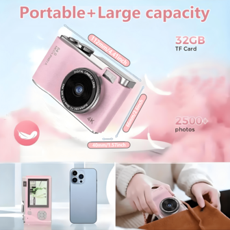 1080P HD Digital Camera 16X Digital Zoom Camera For Vlogging, 2.4" LCD Rechargeable Camera, Photography Professional Camera, Support 32G SD Card, For Photo, Video Recording And Webcam, Ideal For Thanksgiving, Christmas And New Year Gift