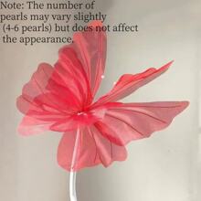 1 pieza de mariposa artificial gigante de gasa multicolor, semitransparente, para decoración de bodas, manualidades DIY, fiestas, celebraciones, decoración del hogar y regalos festivos