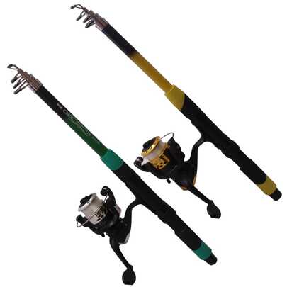 Kit De Pesca Duas Varas Telescópicas Para Molinete De 1,70m 2 Molinetes De Um Rolamento Com Linha, Conjunto Leve E Muito Eficiente Para Pesca em Rios , Lagos e Pesqueiros .