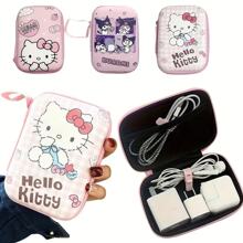 Sanrio 1 Hello Kitty Reißverschluss Tasche, geeignet zum Aufbewahren von Datenkabeln und tragbarem elektronischem Zubehör, stoßfest, druckfest und langanhaltend.